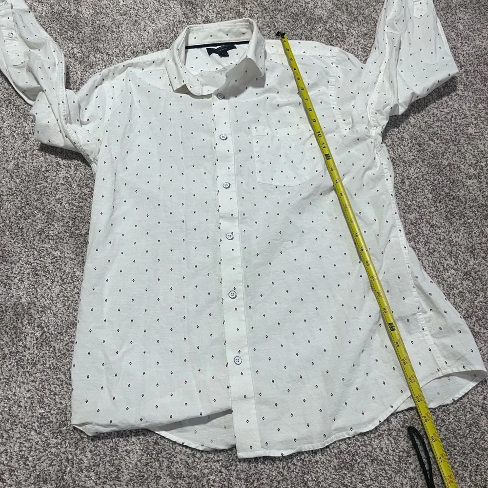 Banana Republic Men’s Large White Micro Print Button Down Shirt